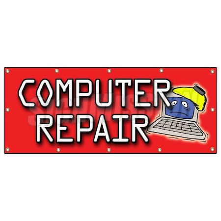 Signmission COMPUTER REPAIR BANNER SIGN monitor screem mouse keyboard network fix B-120 Computer Repair